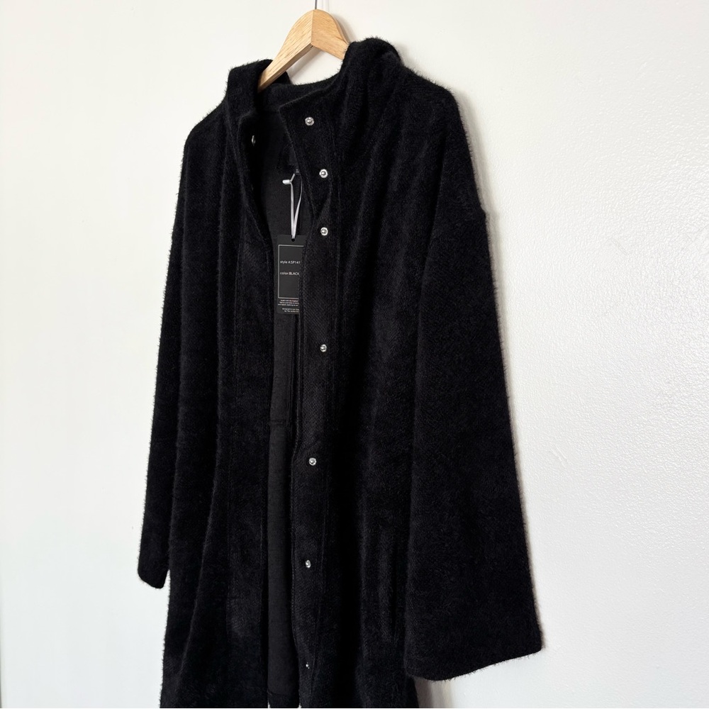 Stoosh Black Hooded Belted Goth Academia Coat